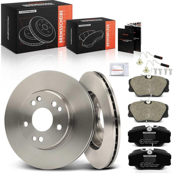 Frankberg 2X Dischi Freno 4X Pastiglie Freno Asse Anteriore Per Mercedes-Benz C124 W124 S124 W201 W124 A124 C124 S124-image