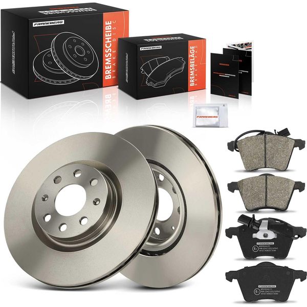 Frankberg 2X Dischi Freno 4X Pastiglie Freno Asse Anteriore Per Vw Sharan Ford Galaxy Wgr Seat Alhambra 7V8 7V9 7M6 7M8 7M9-image