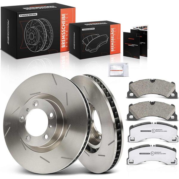 Frankberg 2X Dischi Freno 4X Pastiglie Freno Asse Anteriore Per Porsche Panamera 970 3.0L 3.6L 4.8L 2009-2016-image