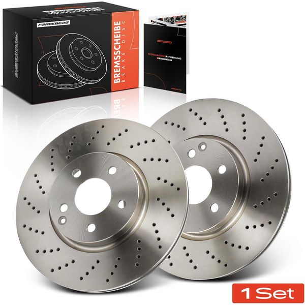 Frankberg 2X Dischi Freno Asse Anteriore Per Mercedes-Benz Classe C Coupé W204 C204 S204 2007-2014-image