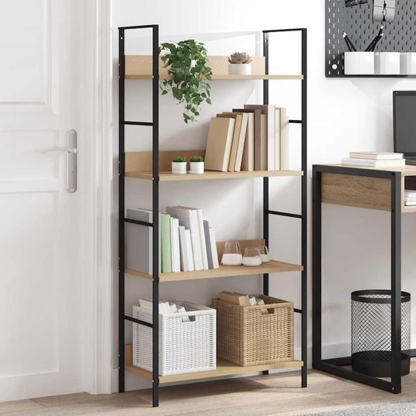 Maison Exclusive - Scaffale Libri 4 Ripiani Rovere 60X27,6X124,5 Legno Multistrato-image