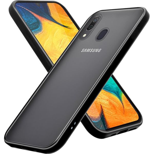 Cadorabo Cover Per Samsung Galaxy A20 / A30 / M10S Cover Protettiva In Nero Cover Per Telefono Cellulare Cover Protettiva Ibrida Custodia Tpu-image