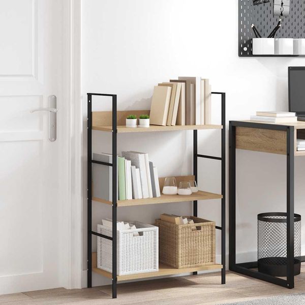 Maison Exclusive - Scaffale Libri 3 Ripiani Rovere 60X27,6X90,5 Legno Multistrato-image