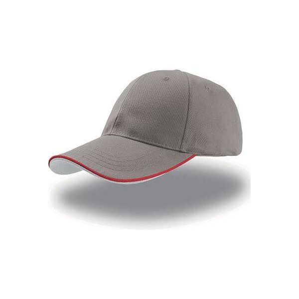Atlantis | Zoom Piping Sandwich Cap / Berretto / Cappello - Colore: Grigio/Rosso/Bianco - Taglia: Unica-image