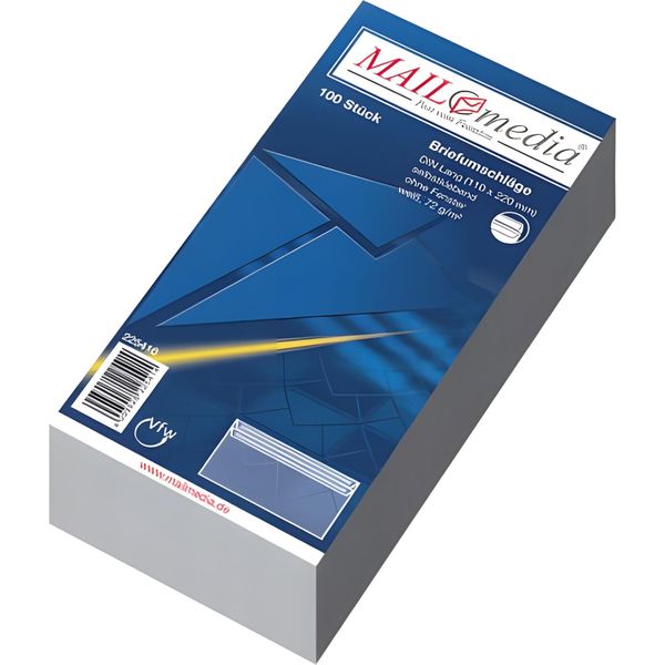 Mayer-Network 30002388 Buste Din Lunghe (220X110 Mm), Senza Finestra, Autoadesive, 72 G/M², 100 Pezzi-image