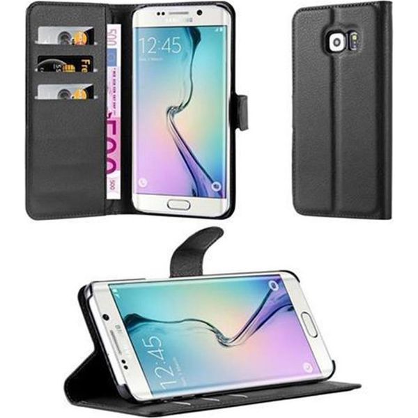 Custodia Cadorabo Per Samsung Galaxy S6 Edge Cover Protettiva In Nero Custodia Per Cellulare Cover Chiusura Magnetica-image