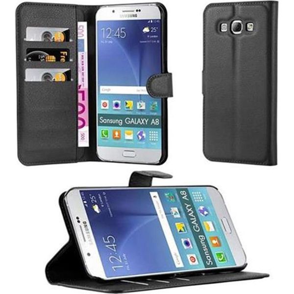 Cadorabo Cover Per Samsung Galaxy A8 2015 Cover Protettiva In Nero Custodia Per Telefono Cellulare Cover Chiusura Magnetica-image