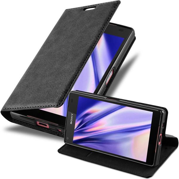 Cadorabo Custodia Per Sony Xperia Z5 Compact Cover Protettiva In Nero Custodia Per Cellulare Cover Chiusura Magnetica-image