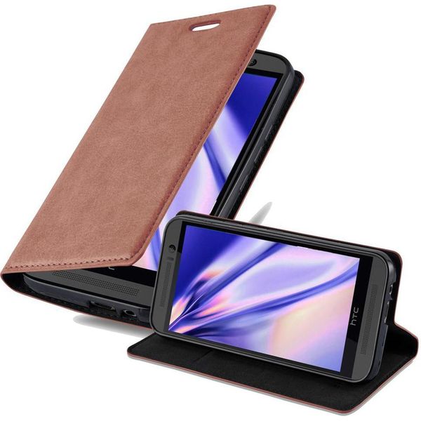Cadorabo Custodia Per Htc One M9 Custodia Protettiva In Marrone Custodia Per Cellulare Cover Chiusura Magnetica-image
