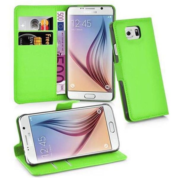 Cadorabo Custodia Per Samsung Galaxy S6 Custodia Protettiva In Verde Custodia Per Cellulare Cover Chiusura Magnetica-image