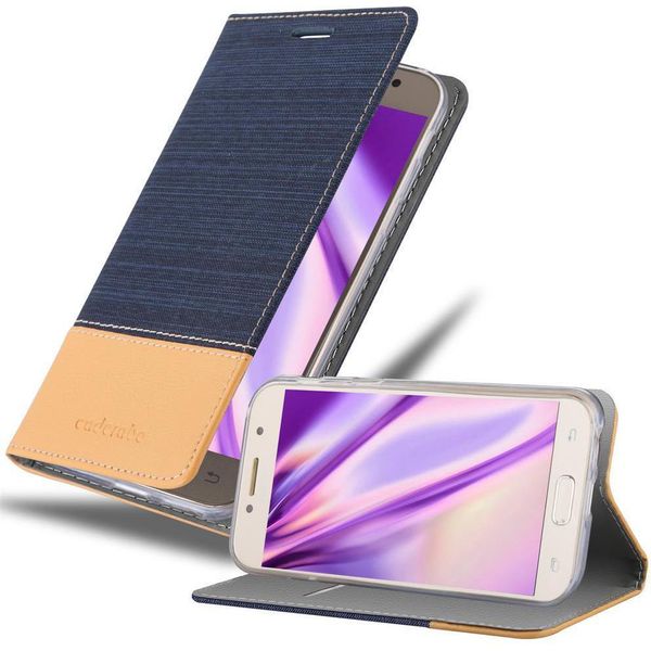 Cadorabo Custodia Per Samsung Galaxy A3 2017 Custodia Protettiva In Blu Custodia Per Cellulare Custodia A Libro Cover-image