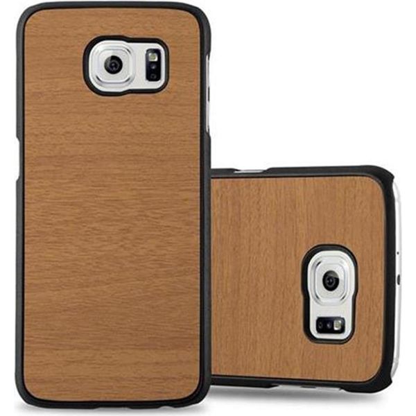 Cadorabo Cover Per Samsung Galaxy S6 Cover Protettiva In Marrone Custodia Rigida Look Legno Telefono Cellulare Cover-image
