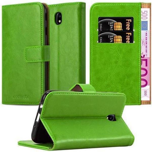 Cadorabo Cover Per Samsung Galaxy J7 2017 Cover Protettiva In Verde Cellulare Cover Libro Custodia Custodia-image