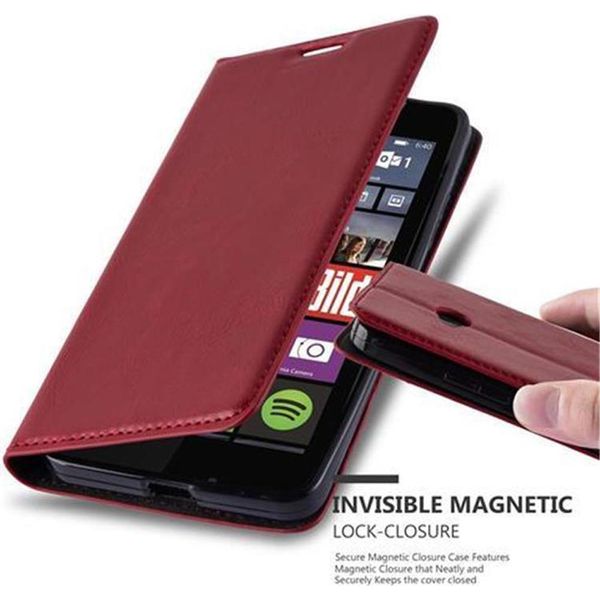 Cadorabo Cover Per Nokia Lumia 640 Cover Protettiva In Rosso Custodia Per Cellulare Cover Chiusura Magnetica-image