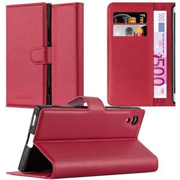 Cadorabo Custodia Per Sony Xperia XA1 Custodia Protettiva In Rosso Custodia Per Cellulare Cover Chiusura Magnetica-image