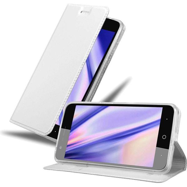 Cadorabo Custodia Per Cellulare Per Zte Blade V8 Custodia Protettiva In Argento Cover Etui Book Case Booklet-image