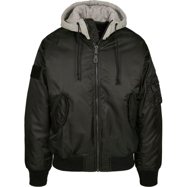 Brandit - Giacca Con Cappuccio MA1 Bomber Nero/Grigio - 3XL-image
