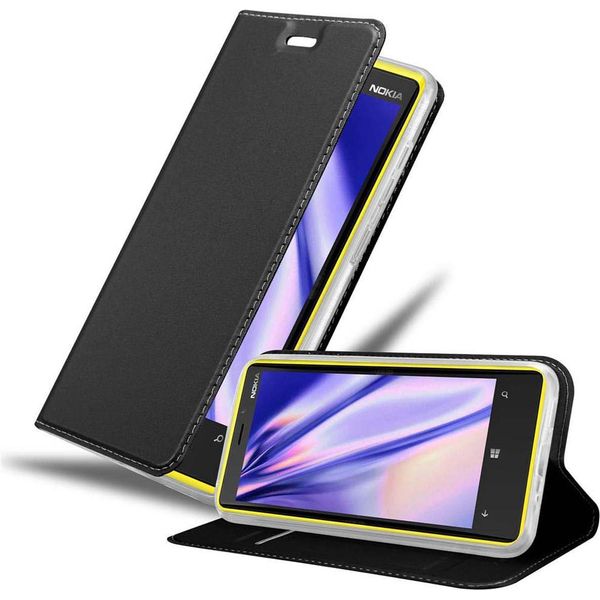 Cadorabo Custodia Per Cellulare Per Nokia Lumia 920 Custodia Protettiva In Nero Cover Etui Book Case Booklet-image