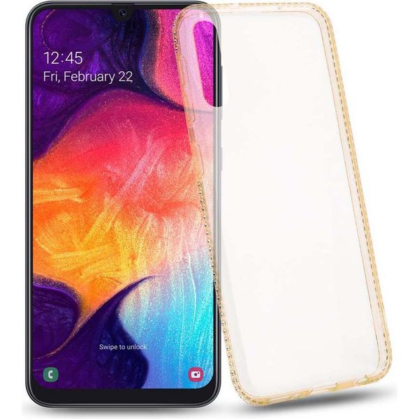 Cadorabo Custodia Per Samsung Galaxy A50 4G / A50S / A30S Custodia Protettiva In Giallo Custodia Cover Tpu Silicone Rhinestone Custodia Per Cellulare-image