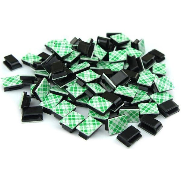 50X Portacavi Per Auto Morsetto Per Cavi Autoadesivo Clip Per Cavi Set Organizzatore Di Cavi Morsetti Per Cavi Guida Per Cavi (9,5X12,5 Mm)-image