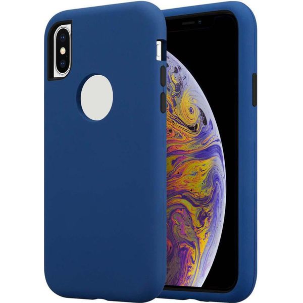 Custodia Cadorabo Per Apple Iphone X / Xs Custodia Protettiva In Blu Custodia Ibrida Per Cellulare Tpu Silicone Cover-image