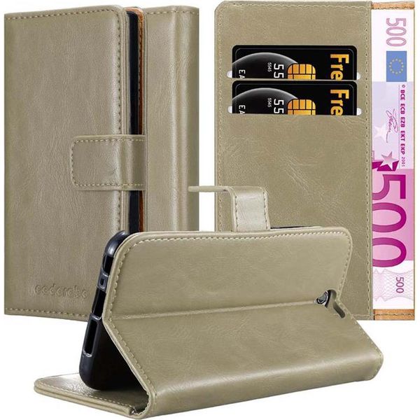 Cadorabo Cover Per Htc One A9 Cover Protettiva In Marrone Cover Telefono Cellulare Cover Libro Case Case Lusso-image