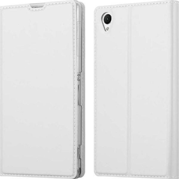 Cadorabo Custodia Per Cellulare Per Sony Xperia Z1 Custodia Protettiva In Argento Cover Etui Book Case Booklet-image