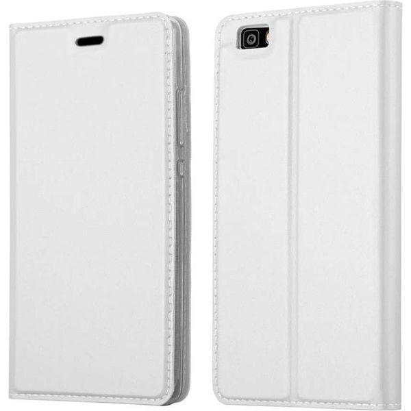 Cadorabo Custodia Per Cellulare Per Huawei P8 Lite 2015 Custodia Protettiva In Argento Cover Etui Book Case Booklet-image