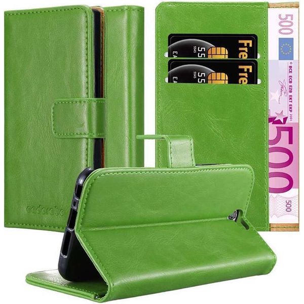 Cadorabo Cover Per Htc One A9 Cover Protettiva In Verde Cover Telefono Cellulare Cover Libro Custodia Custodia-image