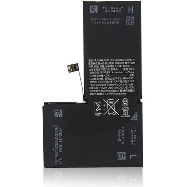 Cyoo Premium Akku / Batteria Bulk Per Apple Iphone X (Per Apn 616-00351)-image