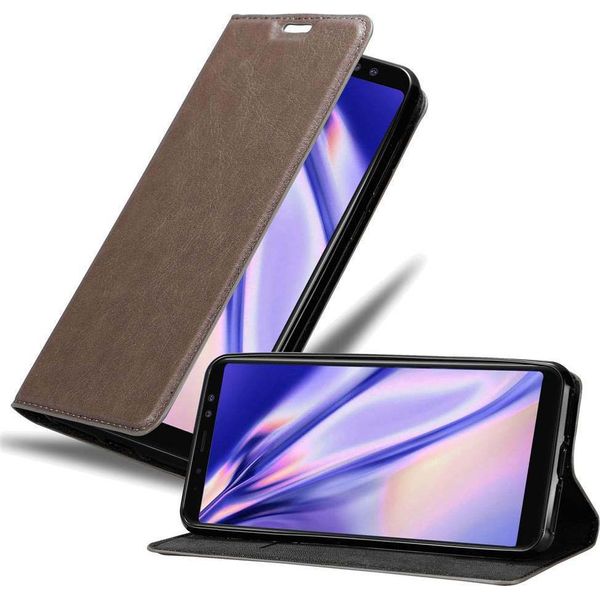 Cadorabo Custodia Per Samsung Galaxy A8 2018 Custodia Protettiva In Marrone Custodia Per Cellulare Cover Chiusura Magnetica-image