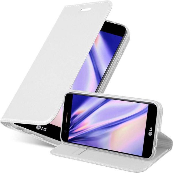 Cadorabo Custodia Per Cellulare Per Lg K10 2017 Custodia Protettiva In Argento Cover Etui Book Case Booklet-image