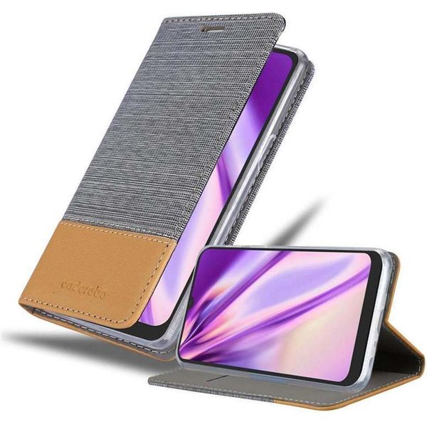 Custodia Cadorabo Per Lg K40S Custodia Protettiva In Grigio Custodia Per Cellulare Custodia A Libro Cover-image