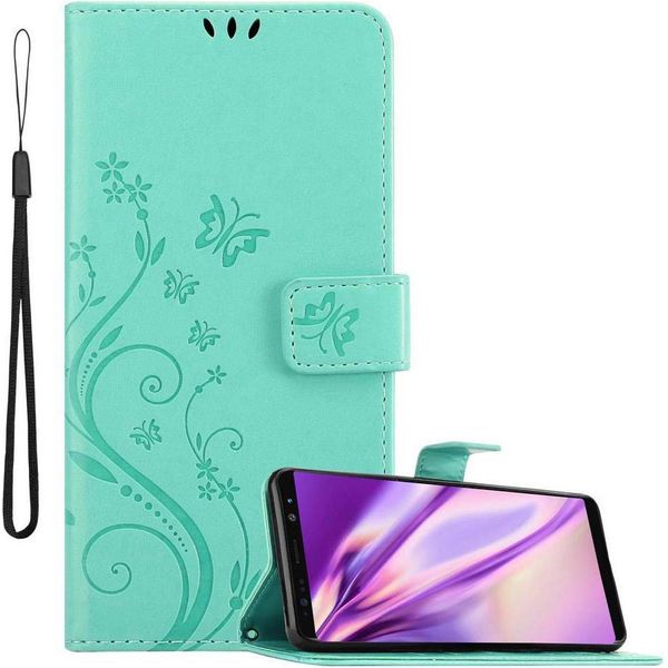 Cadorabo Cover Per Samsung Galaxy Note 8 Cover Protettiva In Turchese Cover Protettiva Cover Per Telefono Cellulare Cover Fiori Custodia Fiore-image