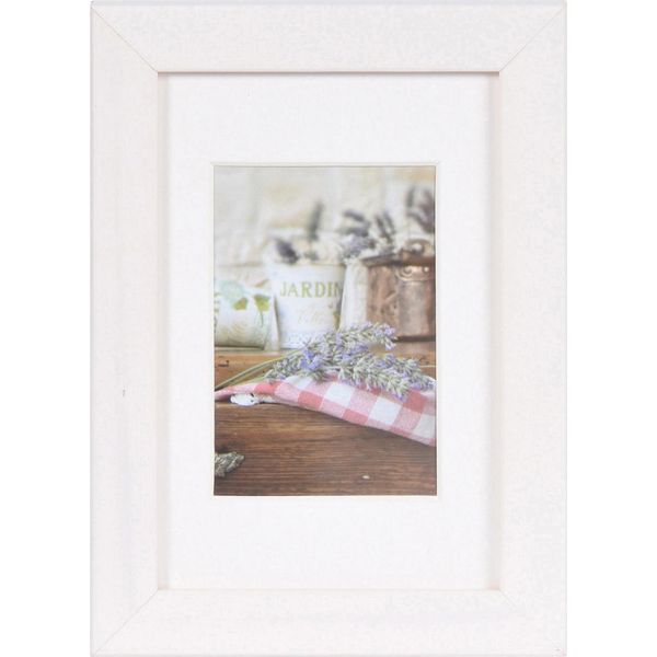 Henzo Jardin Cornice In Legno Bianco 10X15 Cm Con Passe-Partout 7X10 Cm-image