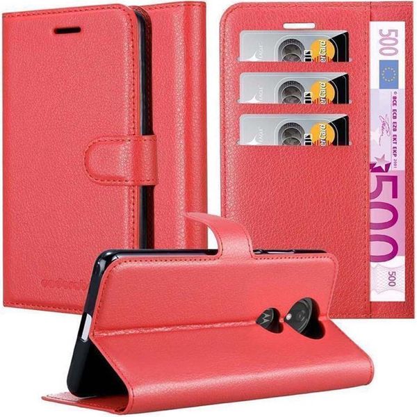Cadorabo Custodia Per Motorola Moto G7 Play Cover Protettiva In Rosso Custodia Per Cellulare Cover Chiusura Magnetica-image