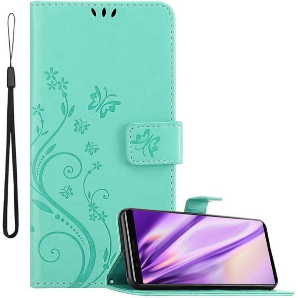 Cadorabo Cover Per Sony Xperia 5 Cover Protettiva In Turchese Cover Protettiva Cover Per Telefono Cellulare Cover Fiori Custodia Fiore-image