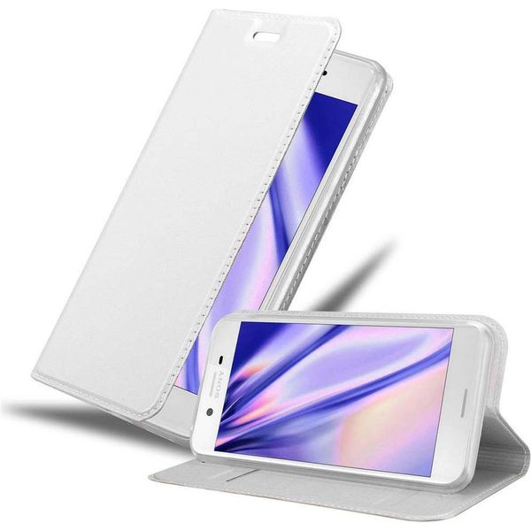 Cadorabo Custodia Per Cellulare Per Sony Xperia X Custodia Protettiva In Argento Cover Etui Book Case Booklet-image