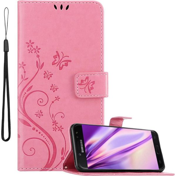 Cadorabo Cover Per Samsung Galaxy J7 2018 Cover Protettiva In Rosa Cover Protettiva Cover Per Telefono Cellulare Custodia Fiori Custodia Fiori-image