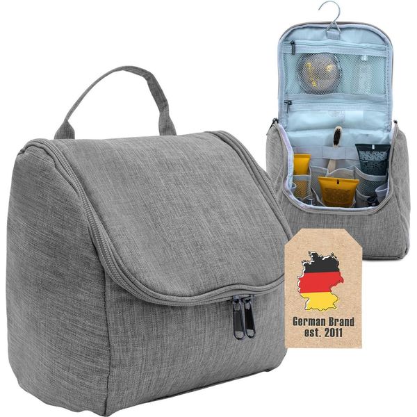Intirilife Cosmetic Travel Bag In Grigio - Borsa Cosmetica Da Toilette Con Maniglia Per Il Trasporto E Cerniera, Perfetta Per I Viaggi, Le Vacanze E Molto Altro. - Valigetta Organizer Per Make Up Borsa Da Toilette-image