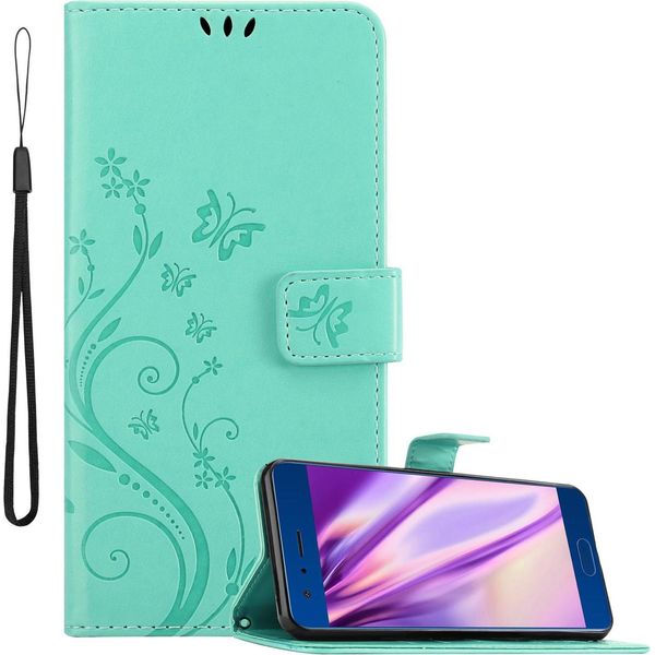 Cadorabo Cover Per Honor 9 Cover Protettiva In Turchese Cover Protettiva Cover Per Telefono Cellulare Custodia Fiori Custodia Fiori-image