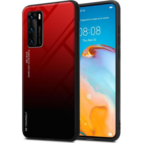 Cadorabo Custodia Per Huawei P40 Custodia Protettiva In Nero Custodia Per Telefono Cellulare Custodia Tpu Custodia Cover Vetro Temperato-image