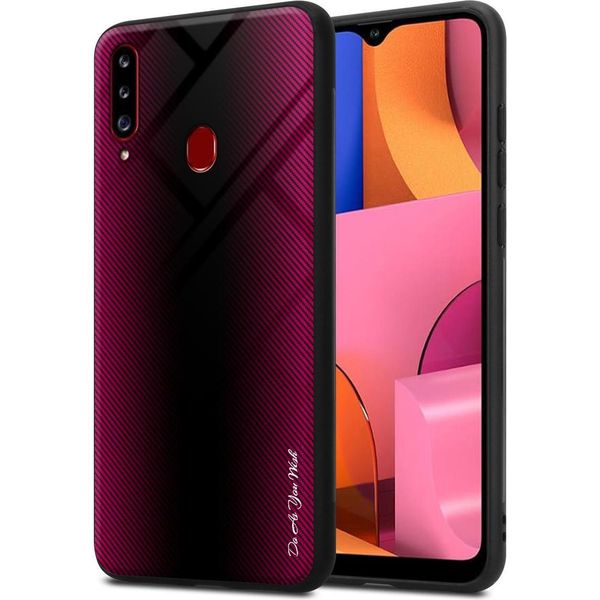 Cadorabo Custodia Per Samsung Galaxy A20S Custodia Protettiva In Rosa Custodia Del Telefono Cellulare Tpu Custodia Cover Vetro Temperato Custodia-image