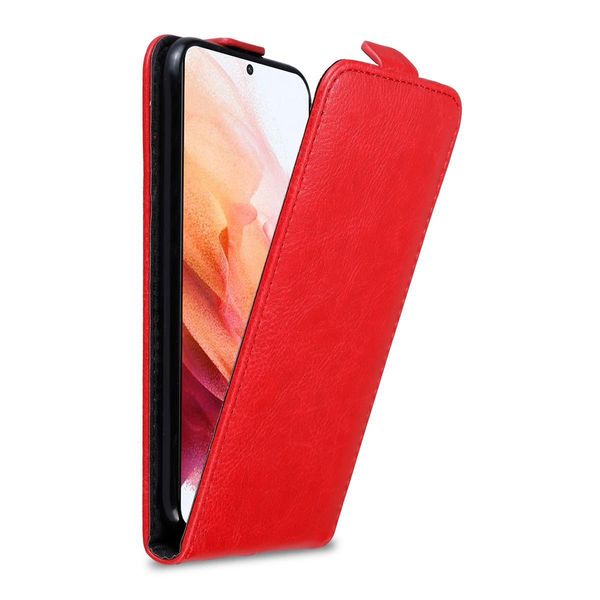 Custodia Cadorabo Per Samsung Galaxy S21 5G Custodia Protettiva In Rosso Custodia Flip Per Telefono Cellulare Custodia Cover-image
