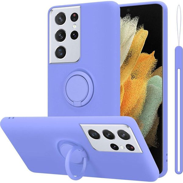 Custodia Cadorabo Per Samsung Galaxy S21 Ultra Custodia Protettiva In Viola Custodia Per Cellulare Tpu Etui Case Cover-image