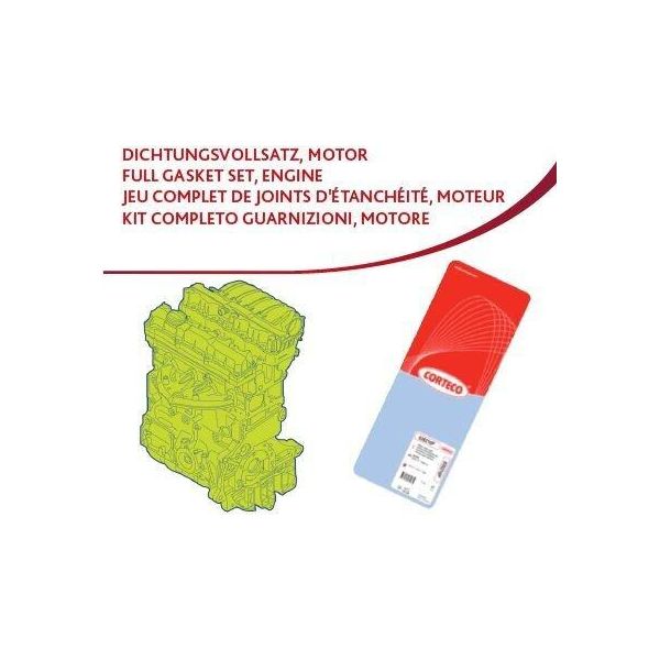 Corteco 49367500 Set Completo Di Guarnizioni Motore Set Di Guarnizioni Adatto Per Peugeot 206 Hatchback (2A/C) 207 (Wa, Wc) 307 Sw (3H) 307 (3A/C) 206 Sw (2E/K) 1007-image