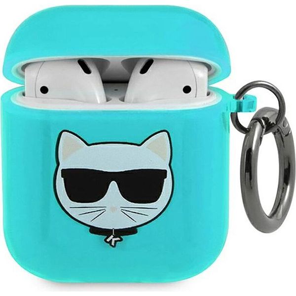 Karl Lagerfeld Kla2Uchfl Airpods 1/2 Cover Niebieski/Blue Choupette-image