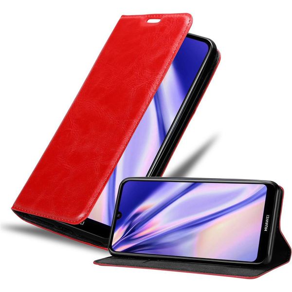 Custodia Cadorabo Per Huawei Y6S Custodia Protettiva In Rosso Custodia Per Cellulare Cover Chiusura Magnetica-image