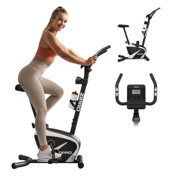 Cyclette Magnetica Zipro Beat Rs |Display Lcd|Massa Volanica Di 6 Kg |Bike Fitness 8 Livelli Di Resistenza |Misurazione Di Tempo, Distanza,-image