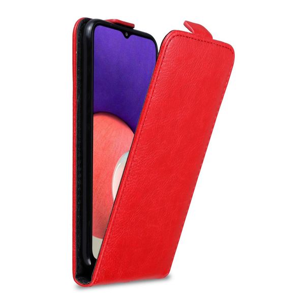 Custodia Cadorabo Per Samsung Galaxy A22 5G Custodia Protettiva In Rosso Custodia Flip Per Telefono Cellulare Custodia Cover-image